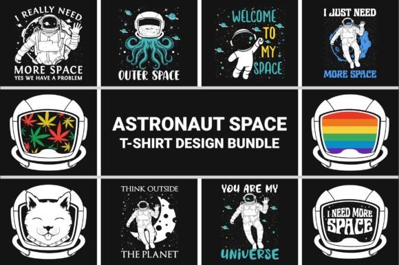 Astronaut Helmet Space Vector T-shirt