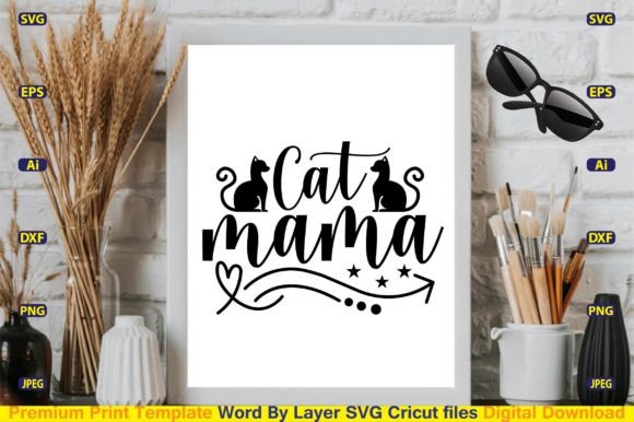 Cat Mama SVG Design Cut Files